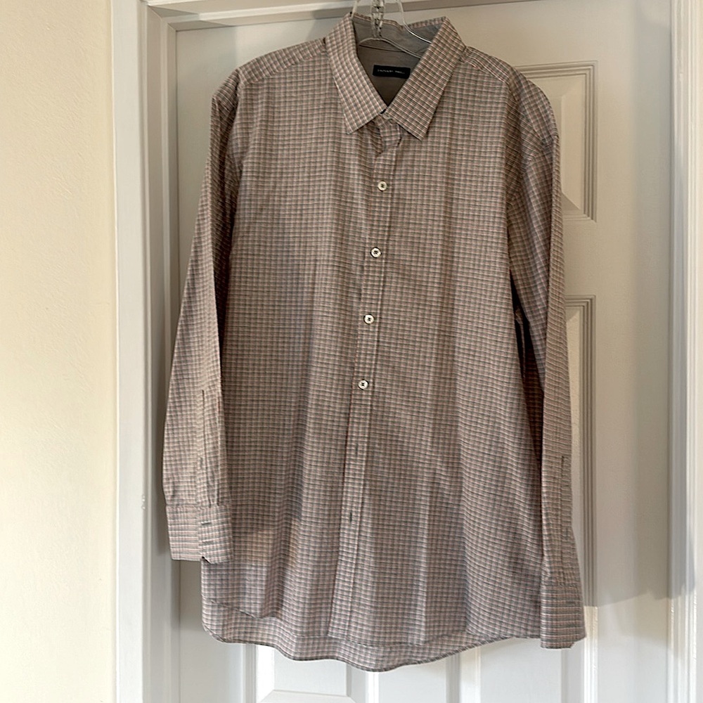 Zachary Prell, long sleeve gray men’s dress shirt